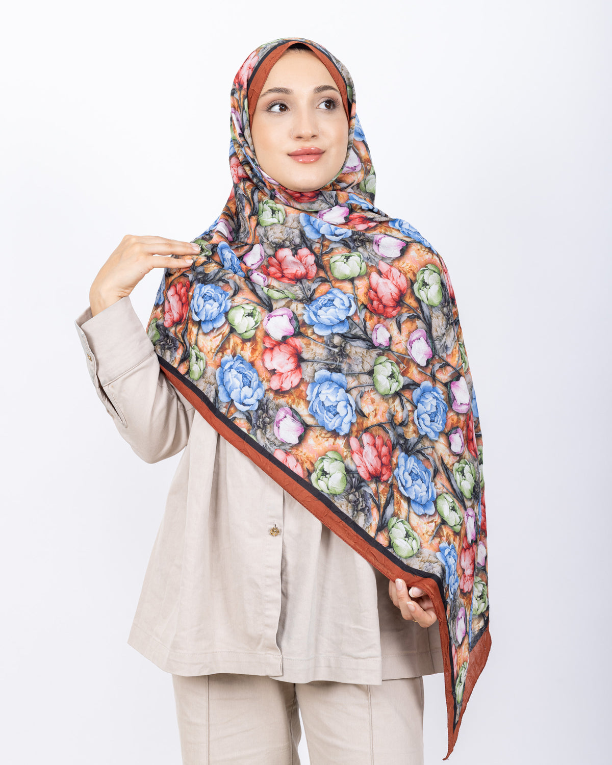 Soft Bambu Kraş Şal D036 Kiremit
