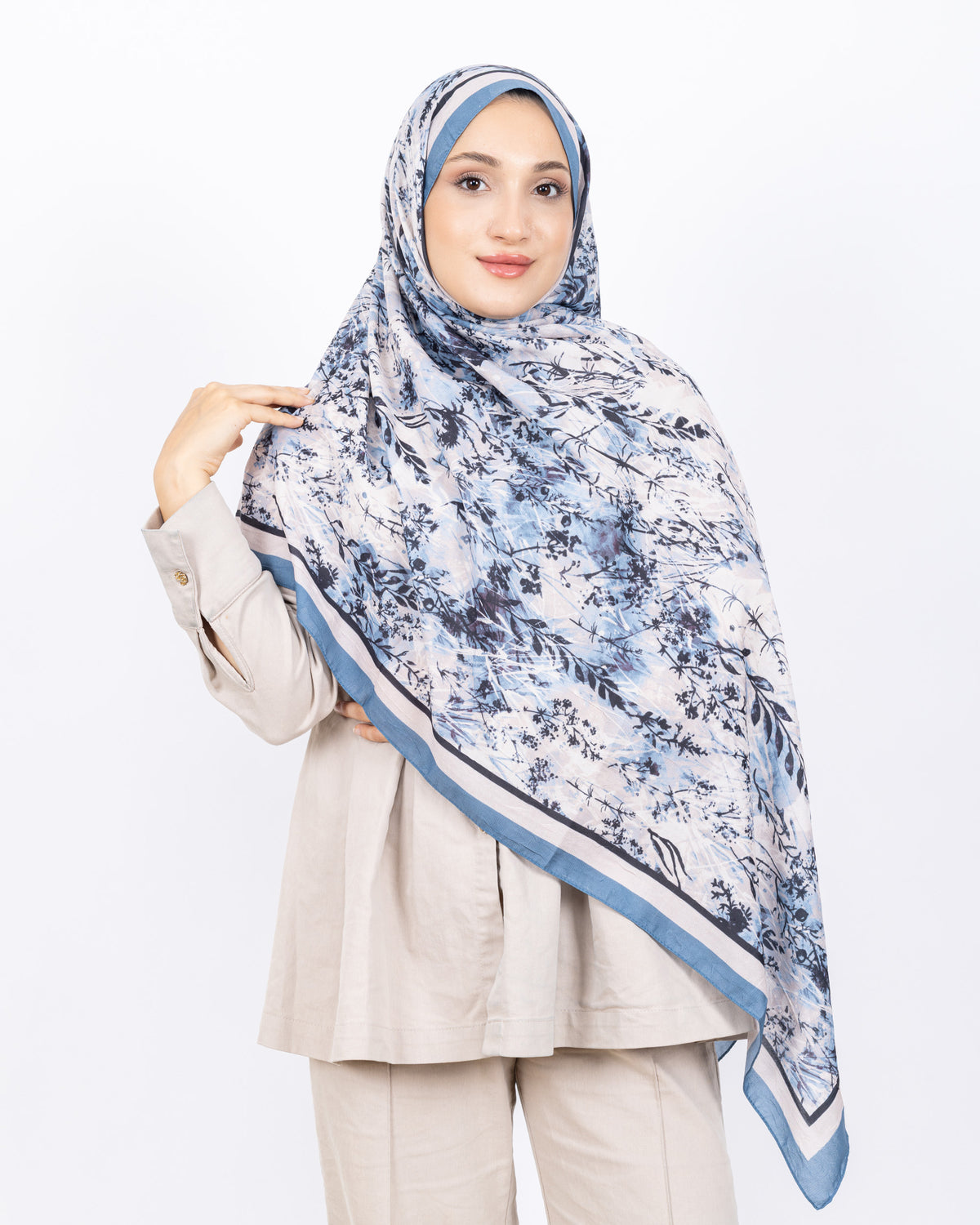 Soft Bambu Kraş Şal D037 İndigo Mavi