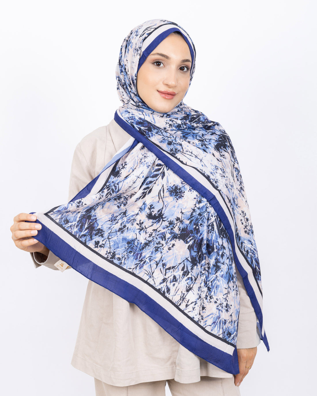 Soft Bambu Kraş Şal D037 Lacivert