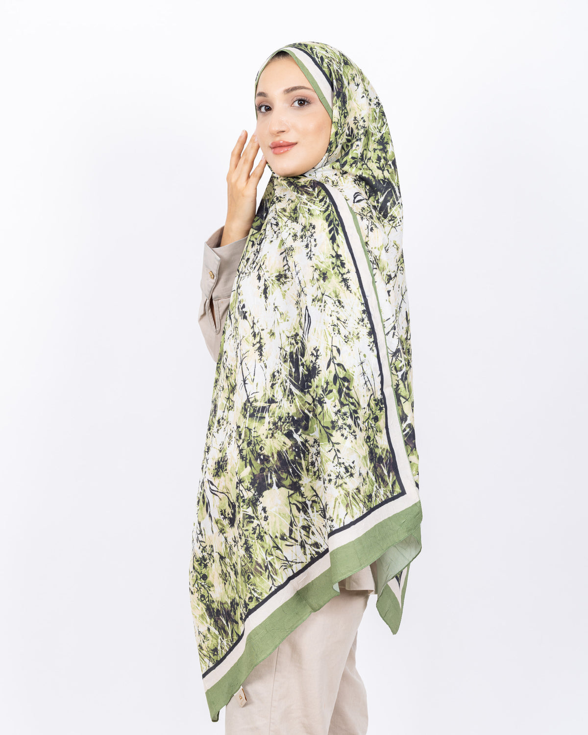 Soft Bambu Kraş Şal D037 Yeşil