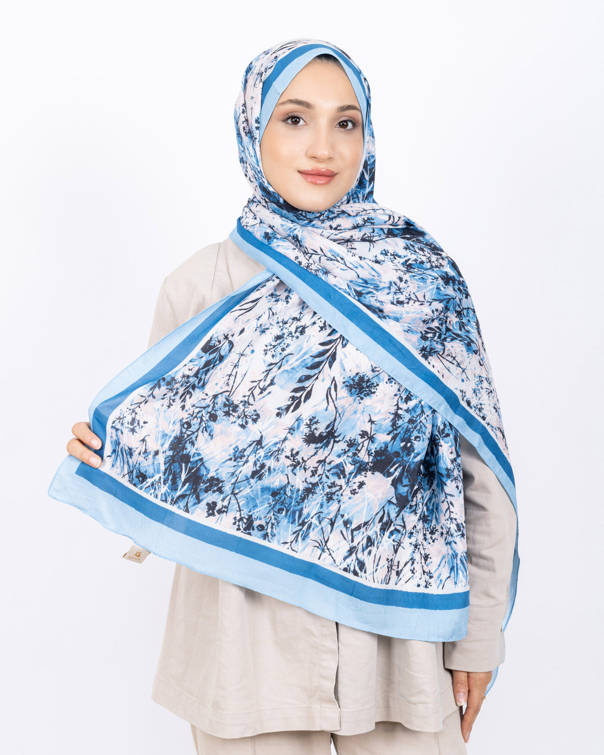 Soft Bambu Kraş Şal D037 Mavi