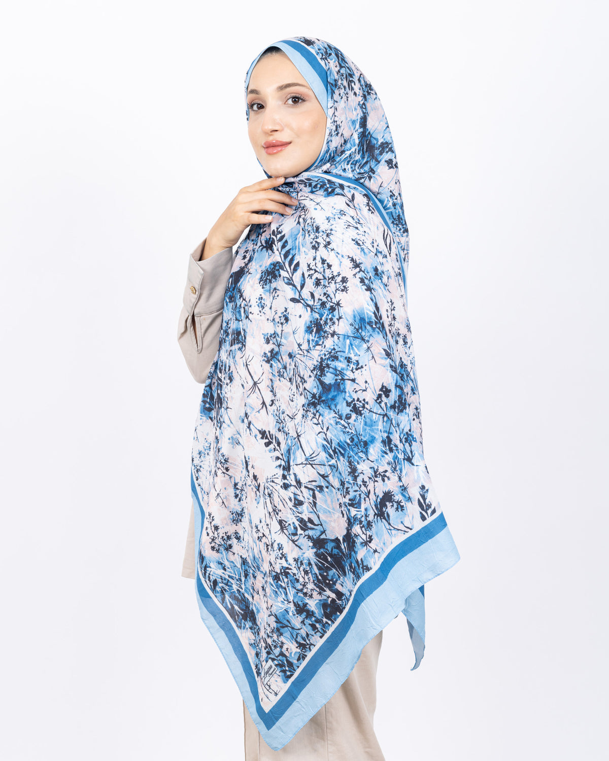 Soft Bambu Kraş Şal D037 Mavi