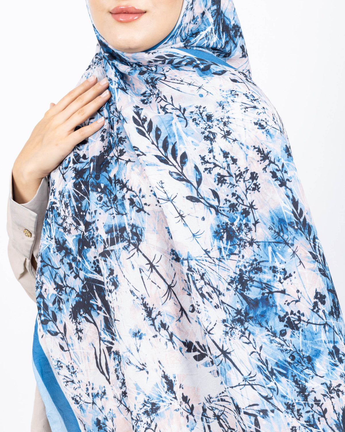 Soft Bambu Kraş Şal D037 Mavi