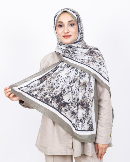 Soft Bambu Kraş Şal D037 Haki Yeşili