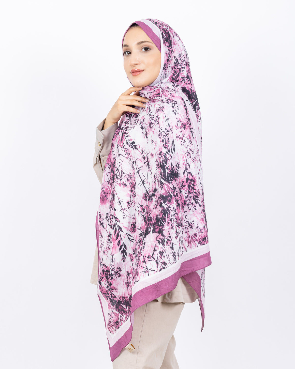 Soft Bambu Kraş Şal D037 Gül Kurusu