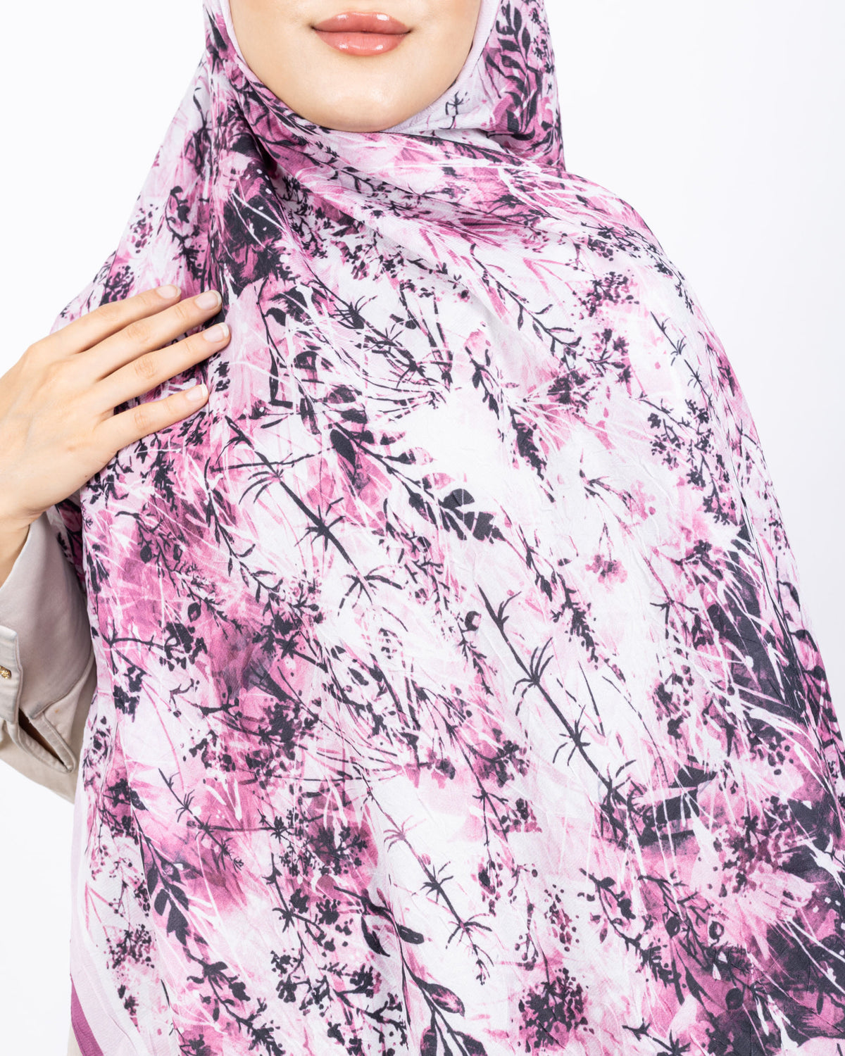 Soft Bambu Kraş Şal D037 Gül Kurusu
