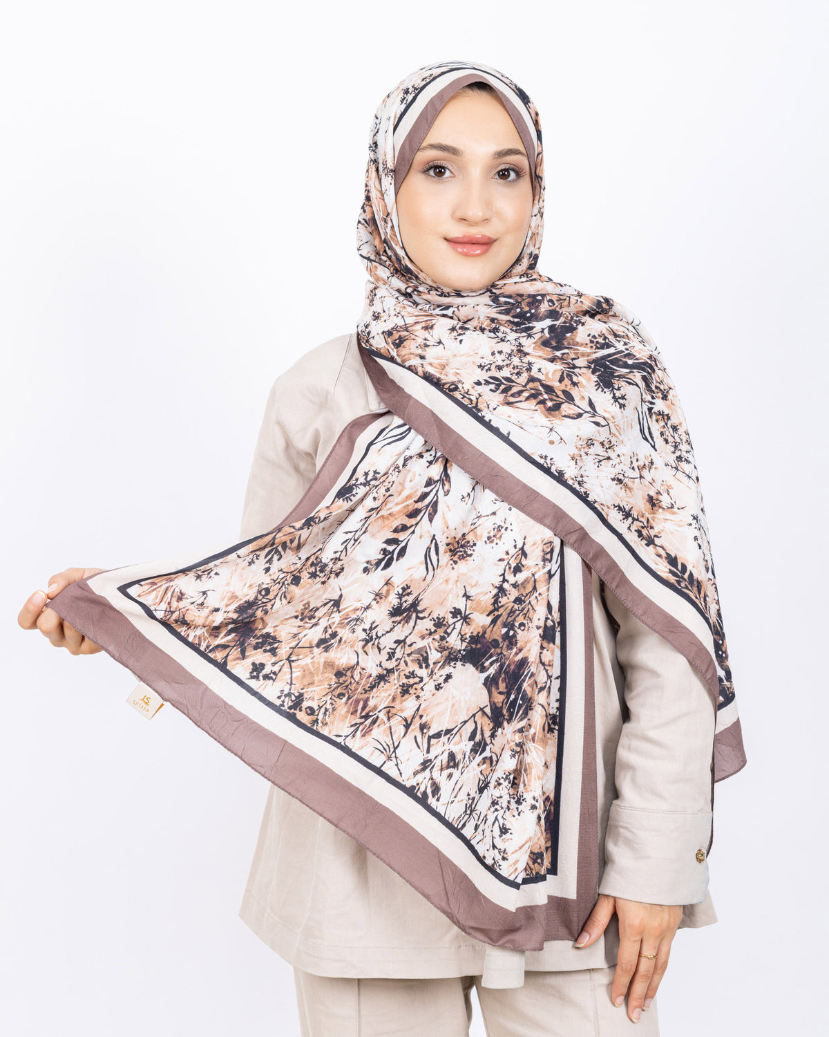 Soft Bambu Kraş Şal D037 Vizon
