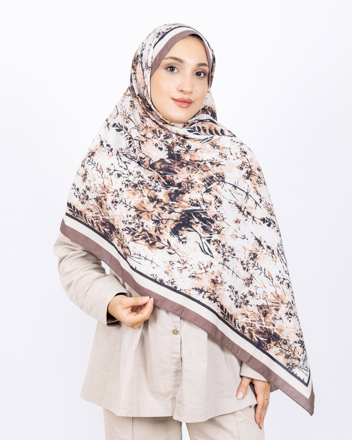 Soft Bambu Kraş Şal D037 Vizon