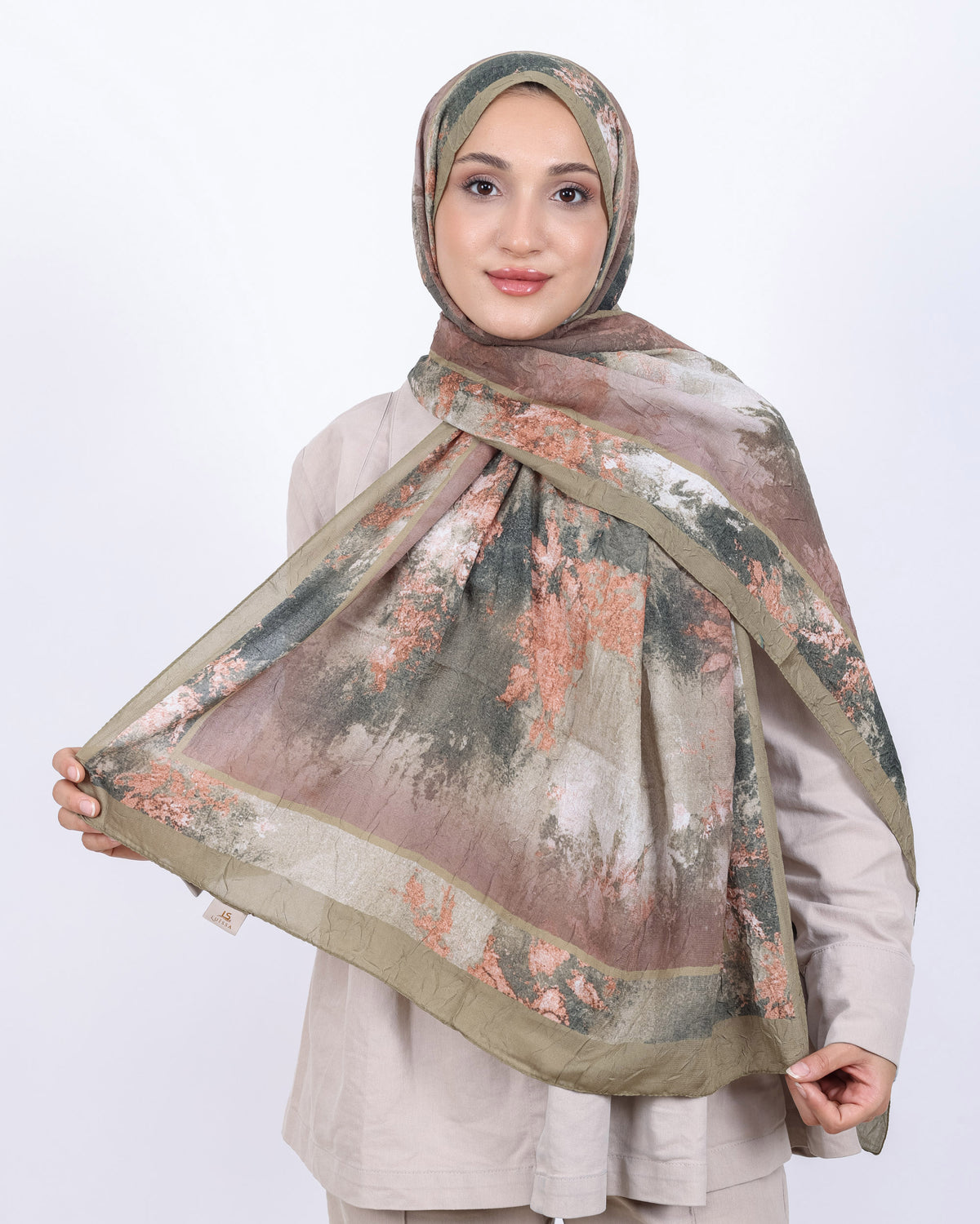 Soft Bambu Kraş Şal D038 Zeytin Yeşili