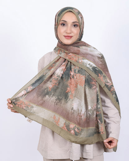 Soft Bambu Kraş Şal D038 Zeytin Yeşili