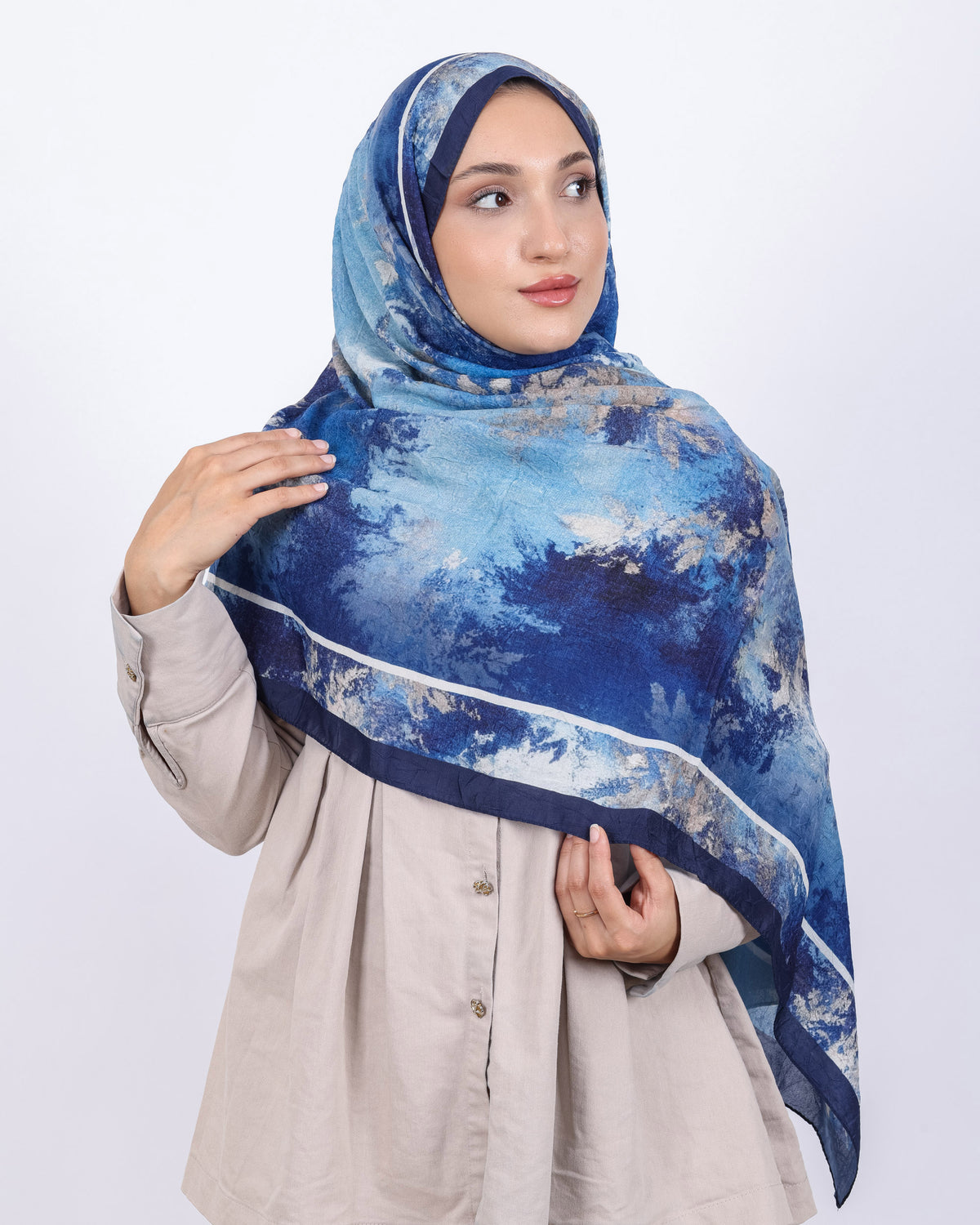 Soft Bambu Kraş Şal D038 Lacivert