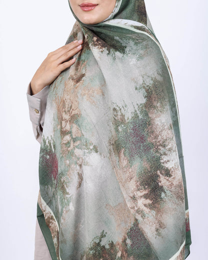 Soft Bambu Kraş Şal D038 Haki Yeşili