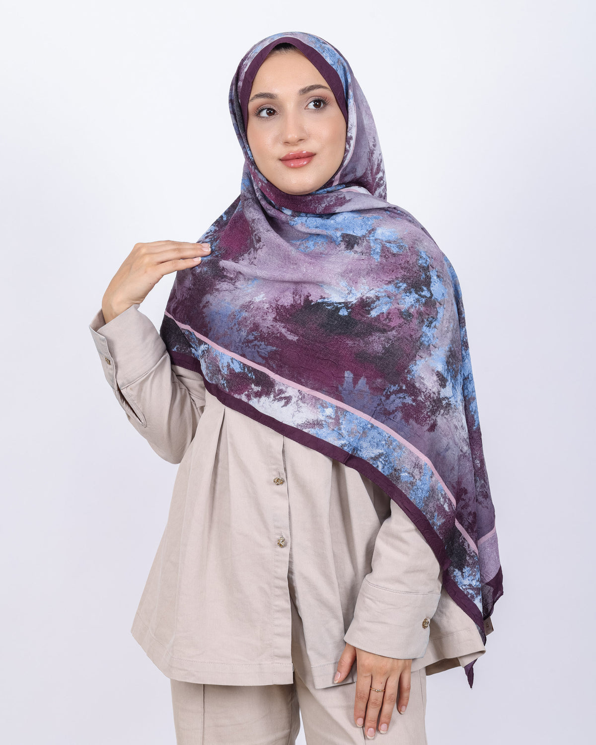 Soft Bambu Kraş Şal D038 Mürdüm
