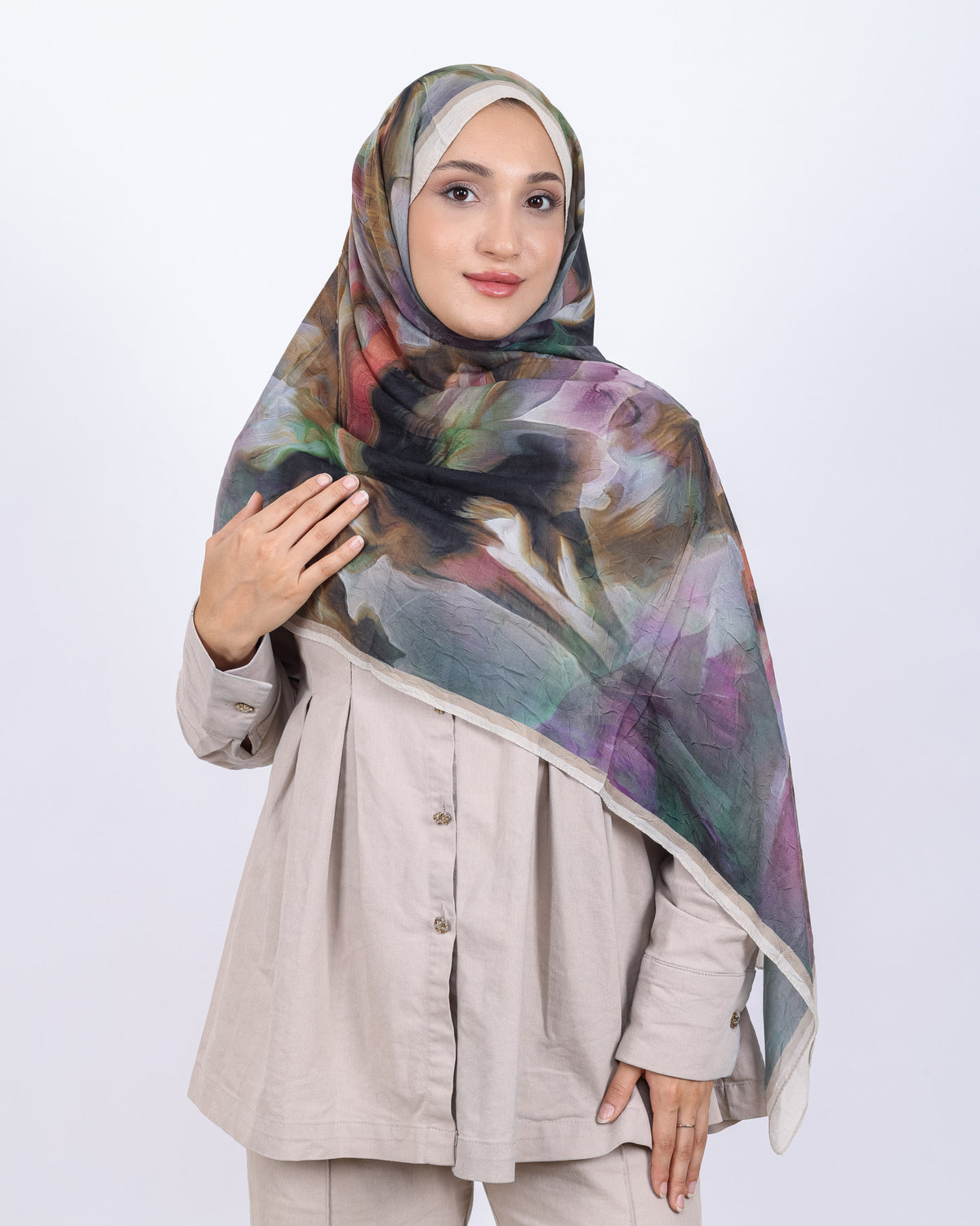 Soft Bambu Kraş Şal D039 Taş Rengi