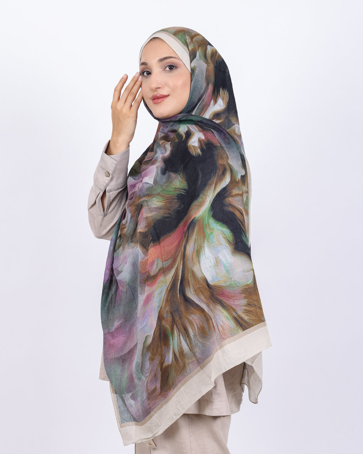 Soft Bambu Kraş Şal D039 Taş Rengi