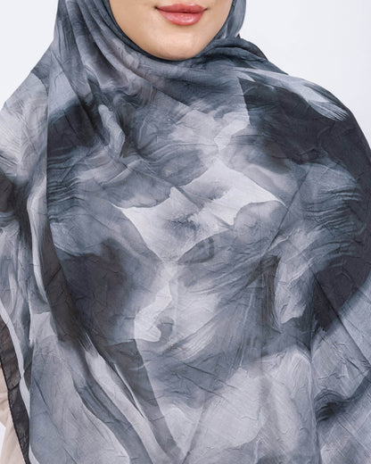 Soft Bambu Kraş Şal D039 Siyah-Gri