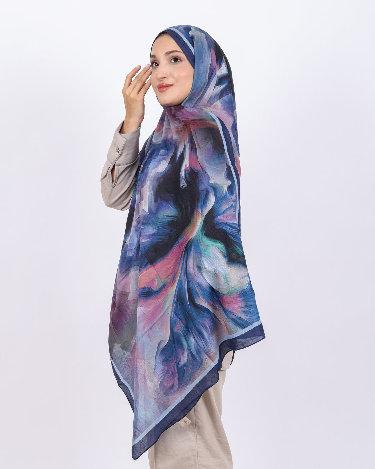 Soft Bambu Kraş Şal D039 Lacivert