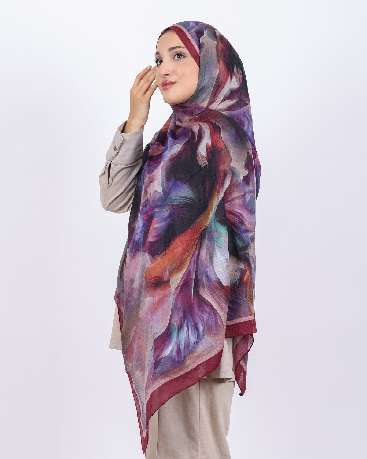 Soft Bambu Kraş Şal D039 Bordo