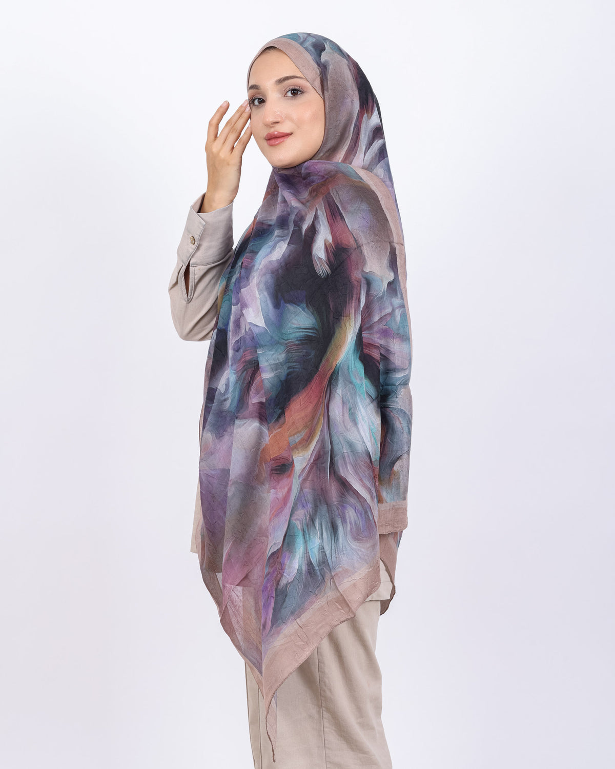 Soft Bambu Kraş Şal D039 Vizon