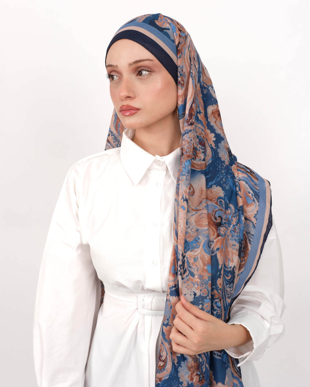 Pamuk Jakar Şal D067 Lacivert