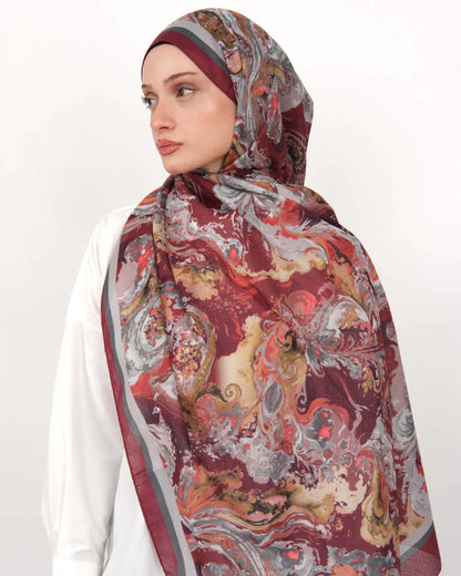 Pamuk Jakar Şal D067 Bordo