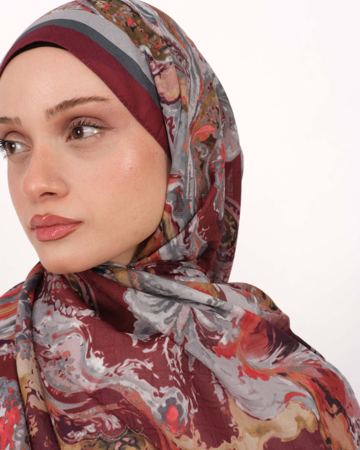 Pamuk Jakar Şal D067 Bordo