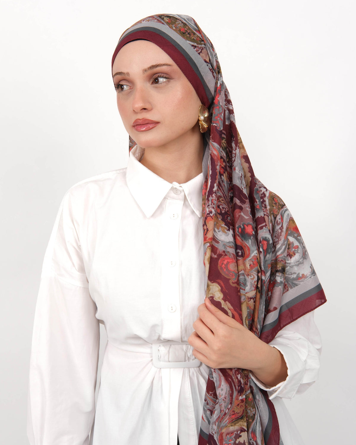 Pamuk Jakar Şal D067 Bordo