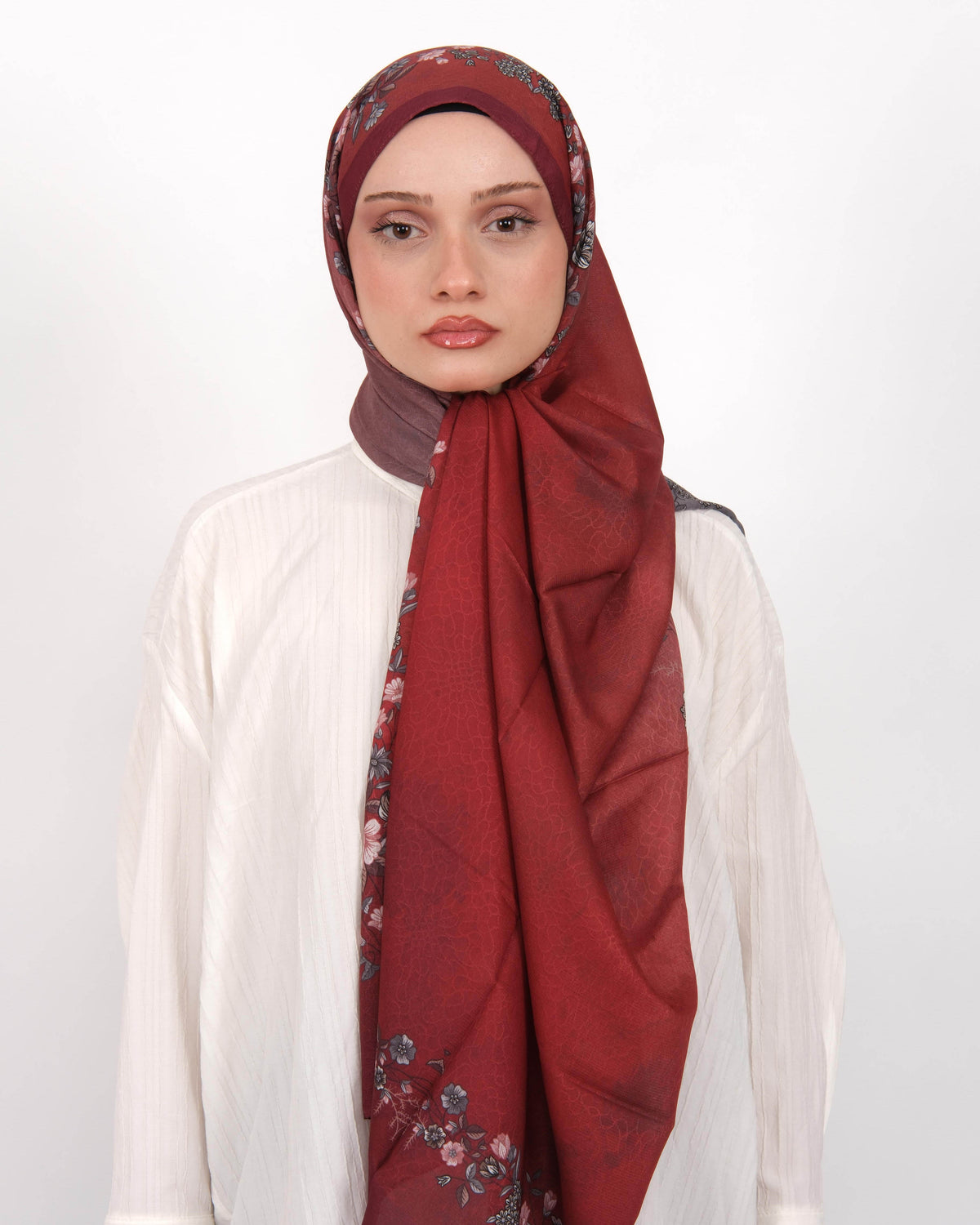 Pamuk Jakar Şal D068 Bordo