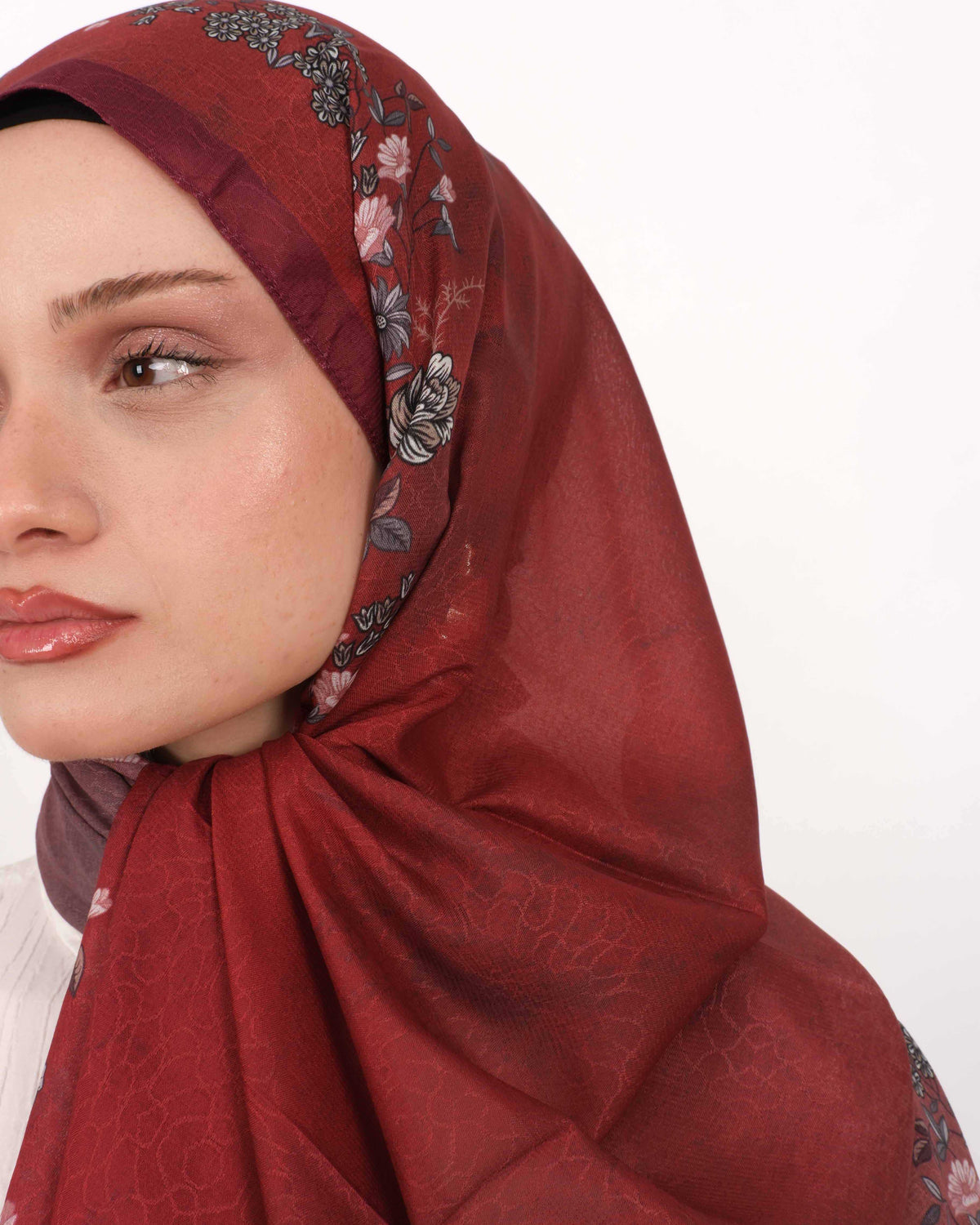 Pamuk Jakar Şal D068 Bordo
