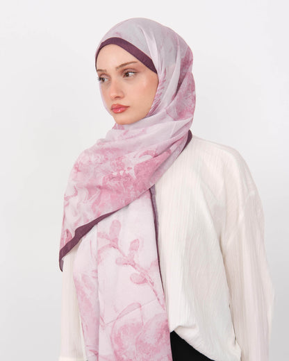 Pamuk Jakar Şal D073 Mürdüm-Pembe
