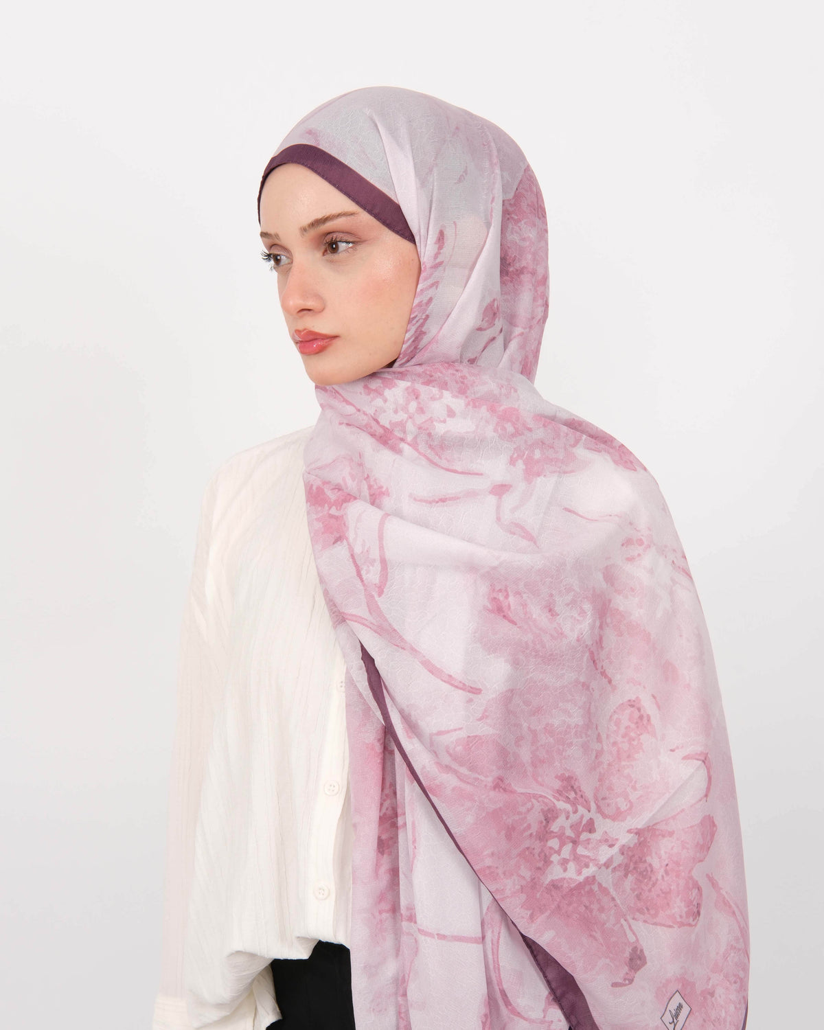 Pamuk Jakar Şal D073 Mürdüm-Pembe