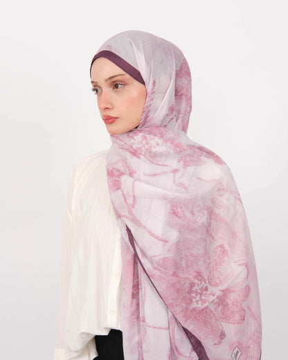 Pamuk Jakar Şal D073 Mürdüm-Pembe