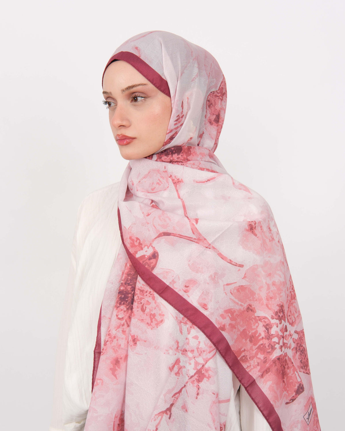 Pamuk Jakar Şal D073 Bordo-Pembe