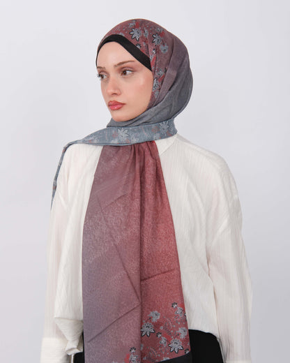 Pamuk Jakar Şal D071 Siyah-Bordo