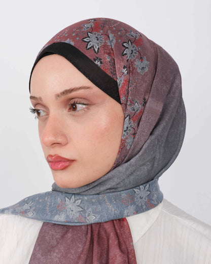 Pamuk Jakar Şal D071 Siyah-Bordo