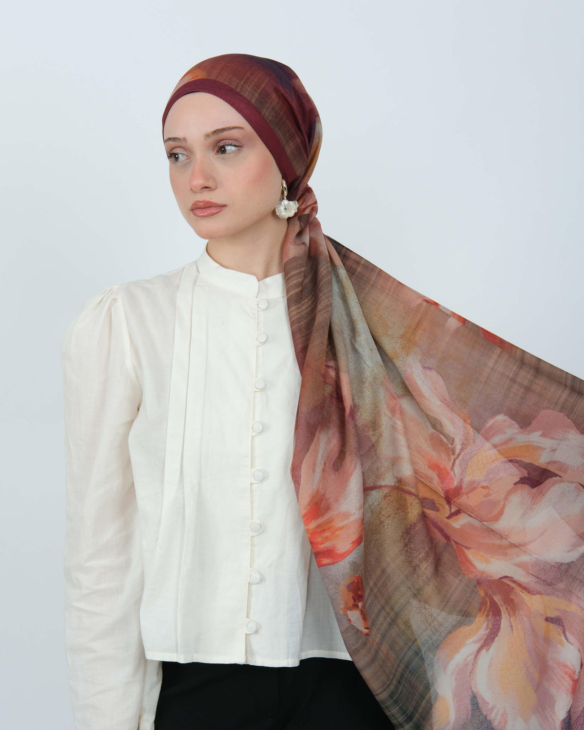 Pamuk Jakar Şal D077 Bordo
