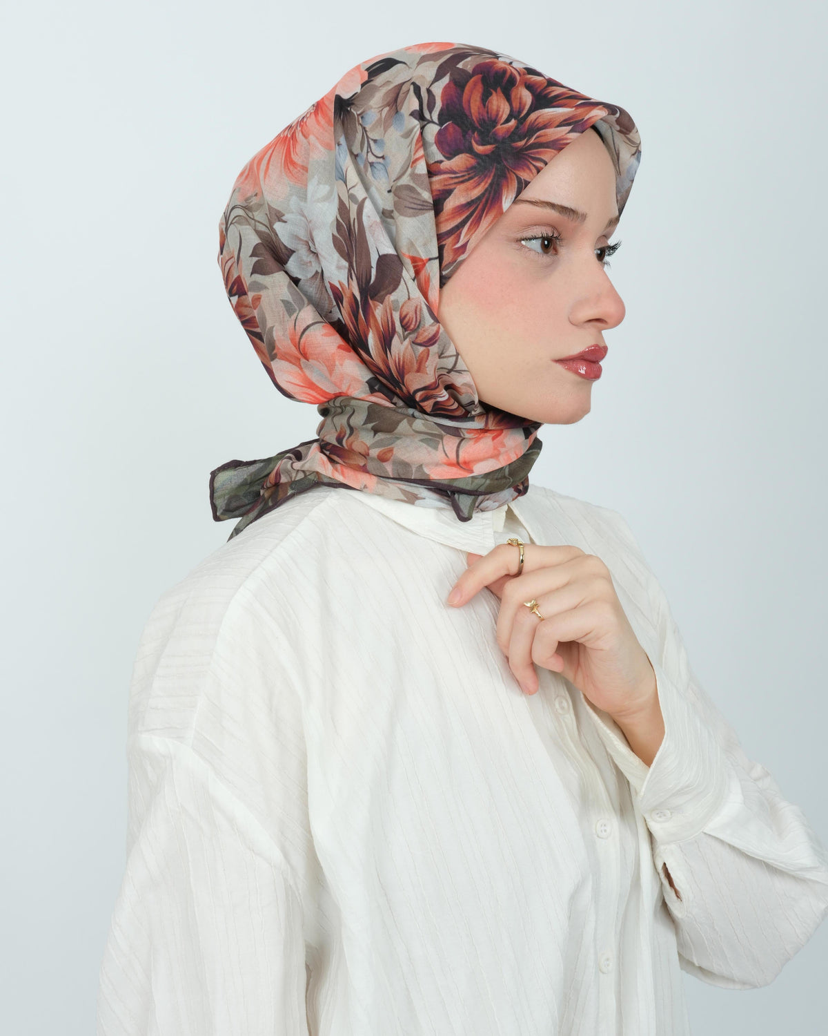 Organik Soft Eşarp D082 Kahve-Yeşil