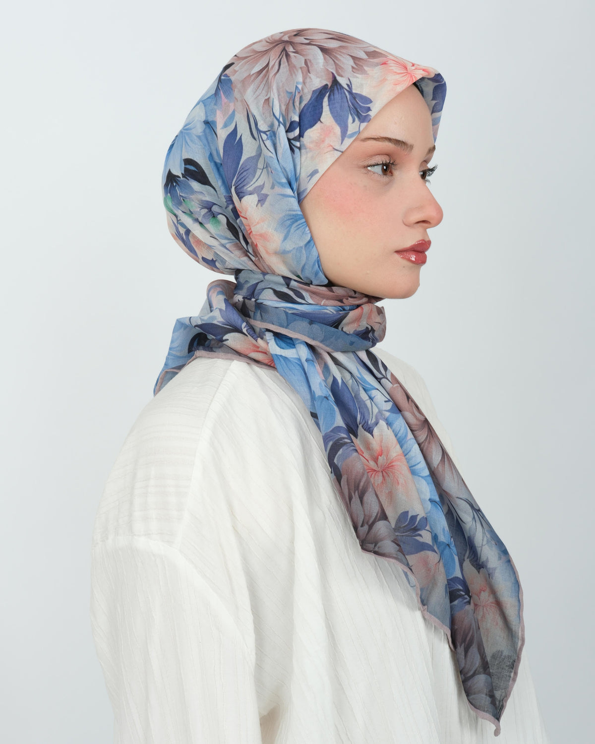 Organik Soft Eşarp D082 Lila-Mavi