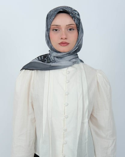 Organik Soft Eşarp D084 Siyah-Gri