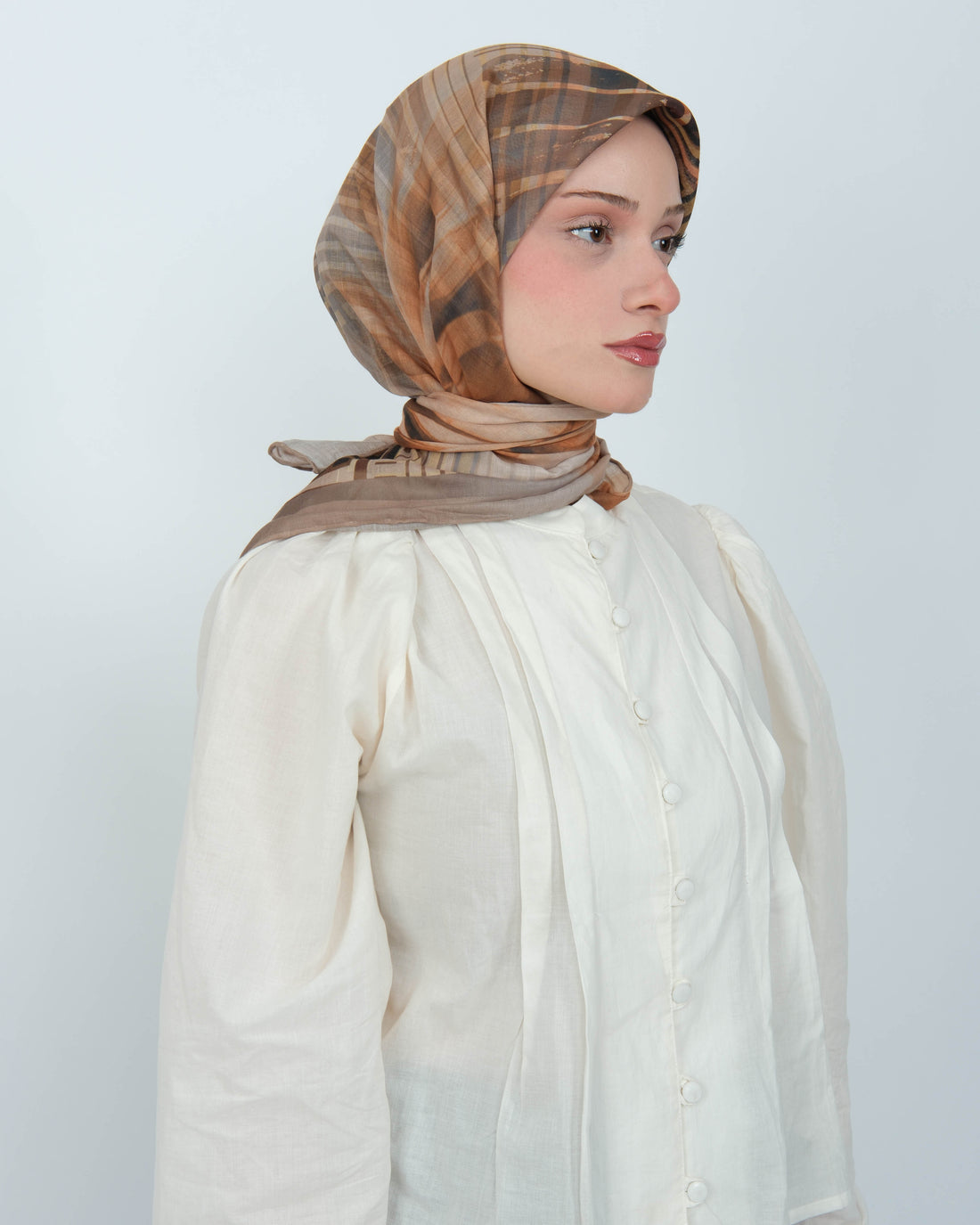 Organik Soft Eşarp D084 Açık Kahve