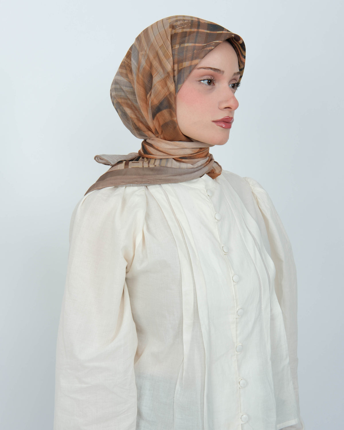 Organik Soft Eşarp D084 Açık Kahve