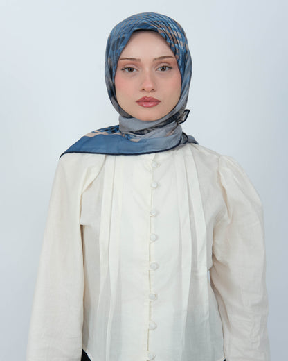 Organik Soft Eşarp D084 Lacivert-Mavi