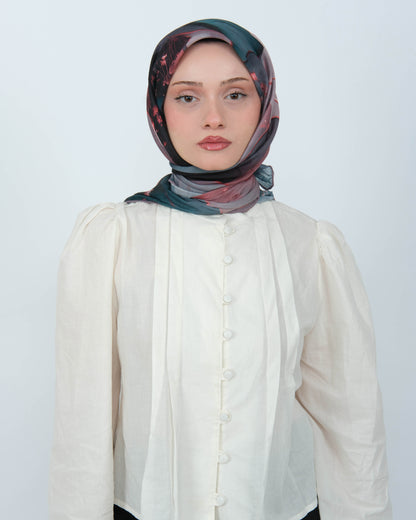 Organik Soft Eşarp D085 Lila Yeşil