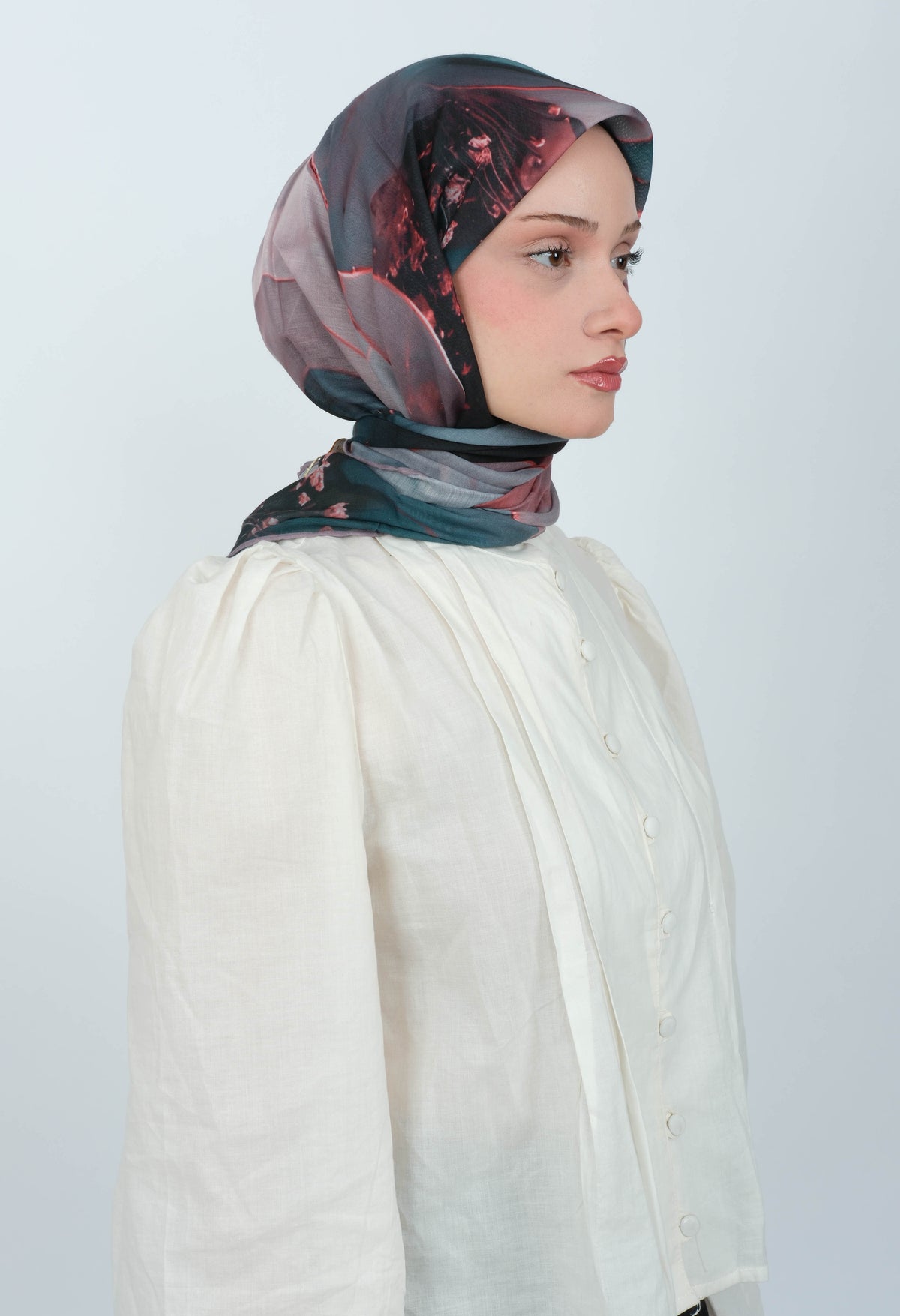 Organik Soft Eşarp D085 Lila Yeşil