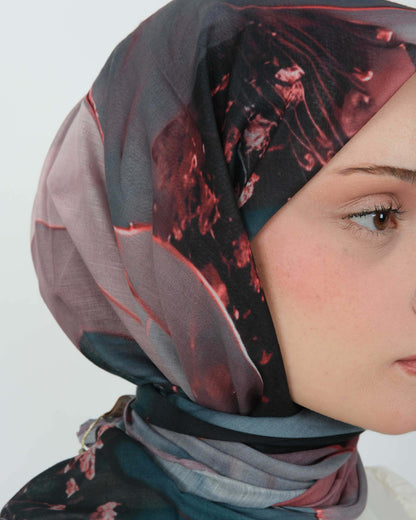 Organik Soft Eşarp D085 Lila Yeşil