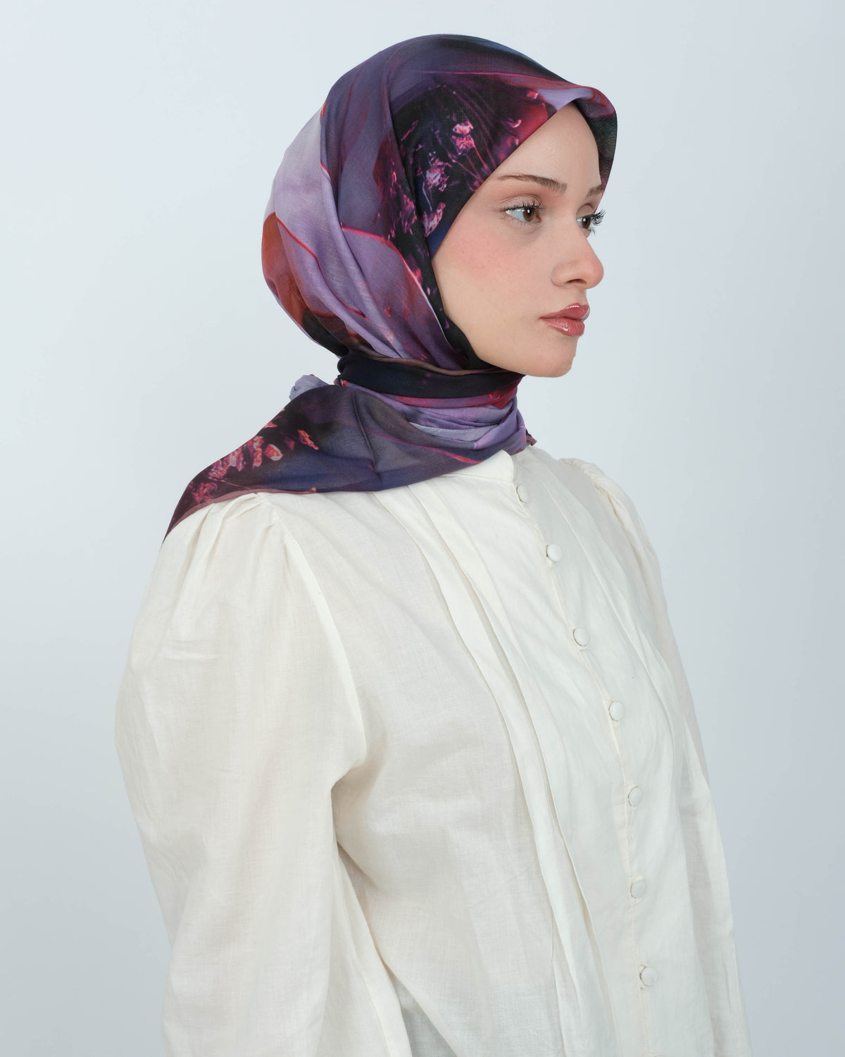 Organik Soft Eşarp D085 Kahve-Mor