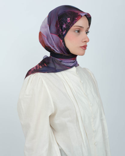 Organik Soft Eşarp D085 Kahve-Mor