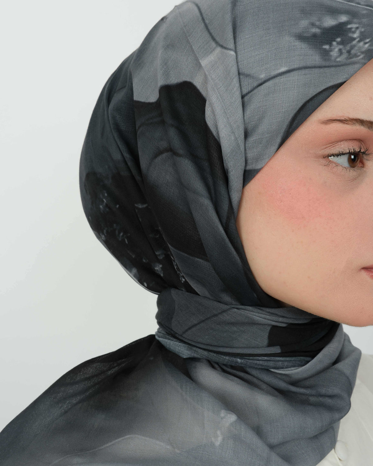 Organik Soft Eşarp D085 Siyah-Gri