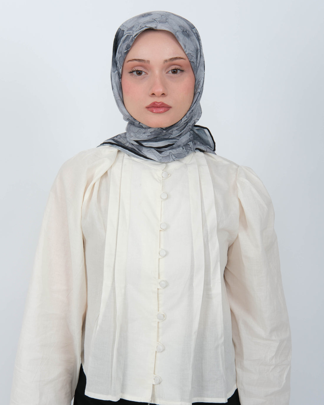 Organik Soft Eşarp D089 Siyah-Gri
