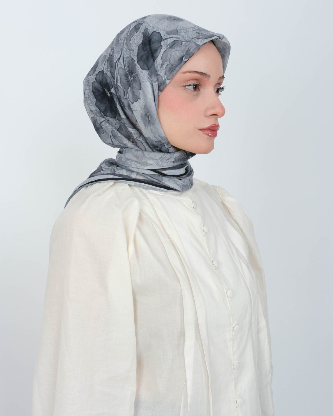 Organik Soft Eşarp D089 Siyah-Gri